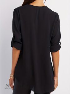 Chemisier femme Col V avec demi-zip