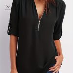 Blouse légère avec demi-fermeture éclair