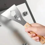 Spatule Multifonction en Acier Inoxydable avec Manche en Bois