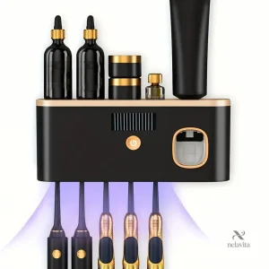 Station de Désinfection UV et de Chargement pour Brosses à Dents Électriques – Organisateur Mural Multifonction Soins Bucco-Dentaires
