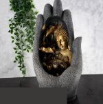 Décoration zen pour jardin, statue Bouddha lumineuse