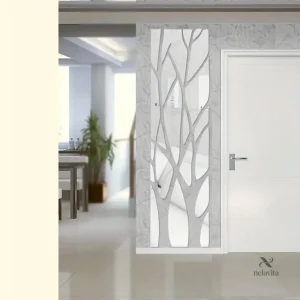 Sticker mural design arbre noir – Décoration murale verticale moderne pour salon, entrée ou bureau