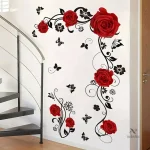 Décoration murale de fleurs et papillons pour salon