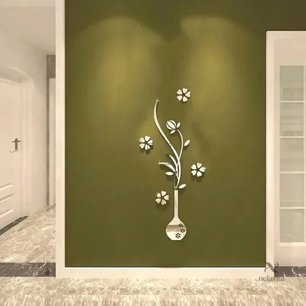 sticker-mural-miroir-vase-floral-3d-decoration-murale-eff-bm7kva-1 Sticker mural miroir vase floral 3D pour décoration intérieure