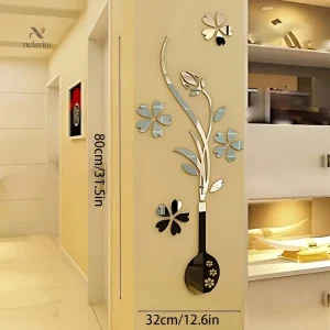Décoration murale effet miroir 80x32 cm pour salon ou couloir
