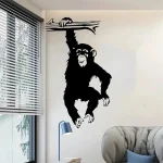 Sticker mural singe suspendu pour chambre d’enfant