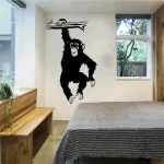 Décoration murale amusante singe pour salle de jeux