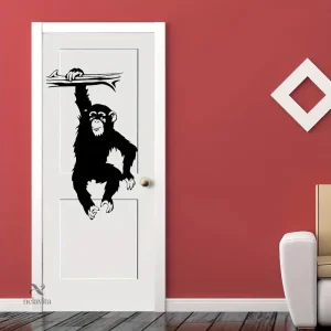 Autocollant singe suspendu, idéal pour chambre d’enfant