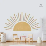 Sticker mural soleil bohème pour chambre d’enfant