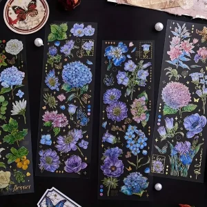 Stickers Fleurs et Papillon Vintage pour Scrapbooking