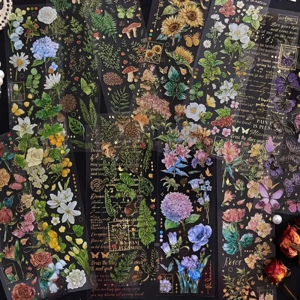 Autocollants fleurs et papillon pour un scrapbooking original