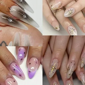 Stickers pour ongles avec design holographique unique