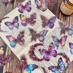 Stickers Papillons 3D Vintage – Autocollants Décoratifs pour Scrapbooking, Journal Créatif et DIY