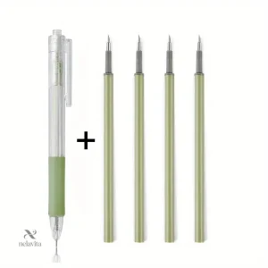 Stylo gel rose avec 4 recharges – Écriture fine 0.5 mm pour bureau, école ou bullet journal