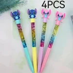 Stylos pailletés Stitch – Lot de 4 stylos gel kawaii
