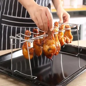 Support cuisson pilons de poulet en acier inoxydable pliable