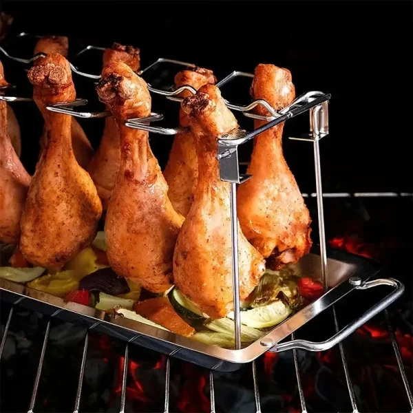 Grille en acier inoxydable pour pilons de poulet savoureux