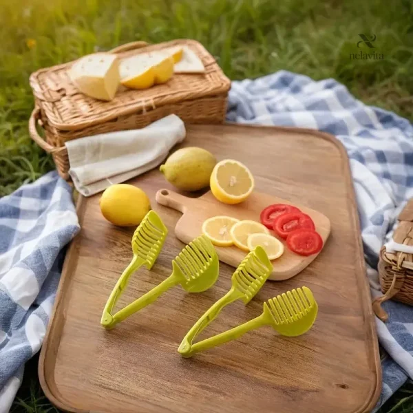 Outil de cuisine pour trancher rapidement tomates et fruits