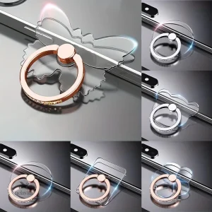 Support de Téléphone avec Anneau Rotatif et Décor Cristal – Accessoire Pratique et Élégant pour Coque