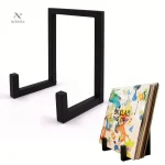 Support en bois noir pour vinyles, design minimaliste et stable