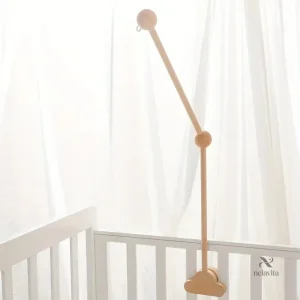 Support mobile en bois pour lit bébé – Bras rotatif décoratif pour chambre bébé
