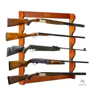 Râtelier de rangement pour collectionneurs de fusils en bois