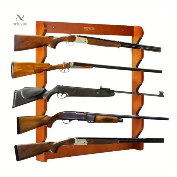 Support mural en bois pour un rangement sécurisé d'armes