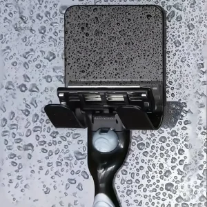 Support Murale pour Rasoir en Acier Inoxydable – Crochet Adhésif Étanche | Accessoires Salle de Bain