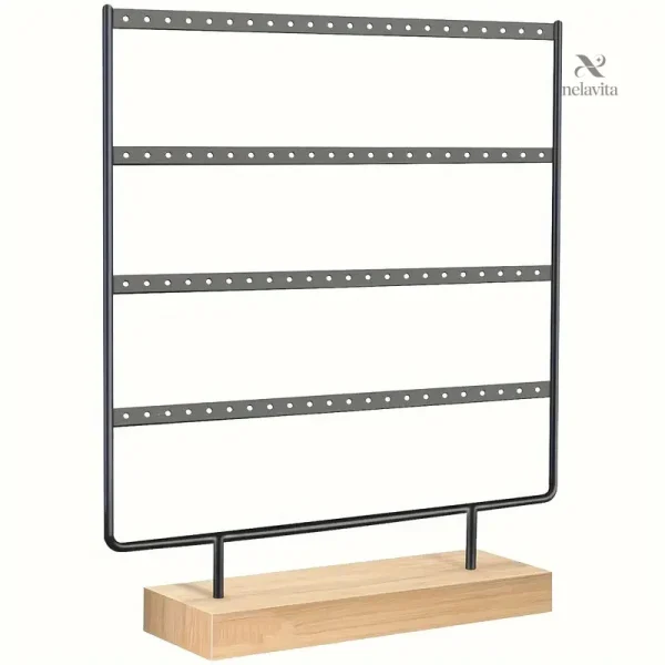 Support en bois et métal pour accessoires de bijouterie