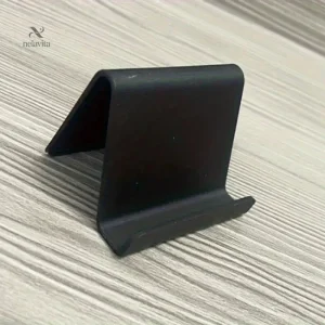 Support Téléphone Bureau Minimaliste – Porte-Téléphone Compact en Plastique Noir pour Table ou Bureau