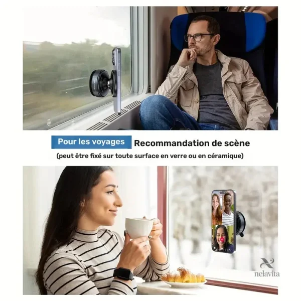 Support de téléphone magnétique pour voiture, rotation à 360 degrés