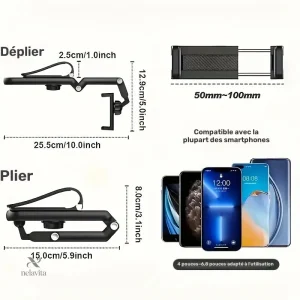 Support téléphone voiture pare-soleil avec rotation 360°