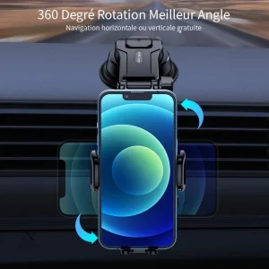 Accessoire stable pour smartphones, idéal en voiture avec ventouse
