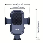 Support téléphone voiture TOPK, fixation grille d’aération