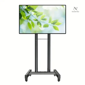 Support TV mobile sur roulettes pour écran plat réglable