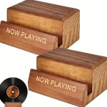 Support Vinyle "Now Playing" en Bois Massif élégant