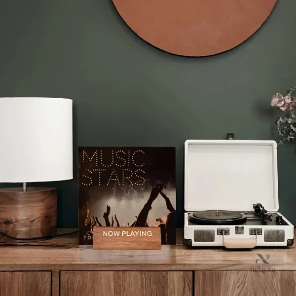 Support design pour vinyles en bois massif