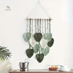 Suspension murale feuilles en macramé pour chambre d'enfant