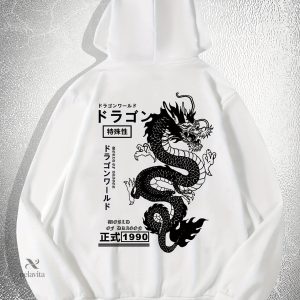 Sweat à Capuche Imprimé Dragon