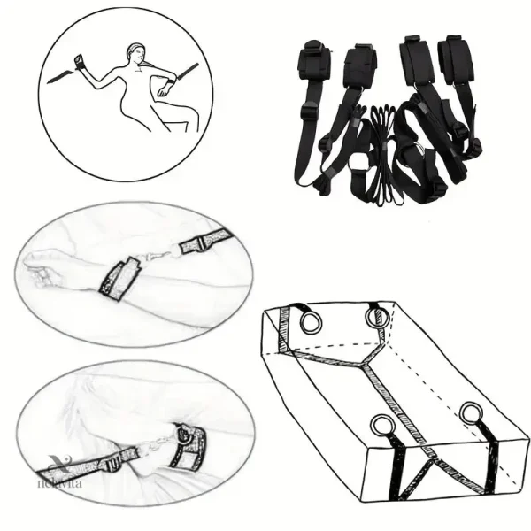 systeme-de-fixation-bdsm-pour-lit-harnais-de-retenue-avec-em1d1i-1 Système de fixation BDSM pour lit avec harnais et menottes