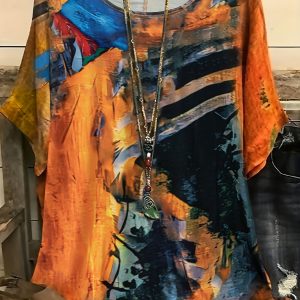 T-shirt Boho Femme Plus Size Imprimé Graphique