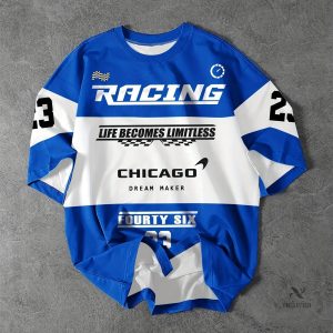 T-shirt décontracté avec graphique de course - Col rond, manches courtes