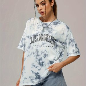 T-shirt décontracté tie-dye pour femmes