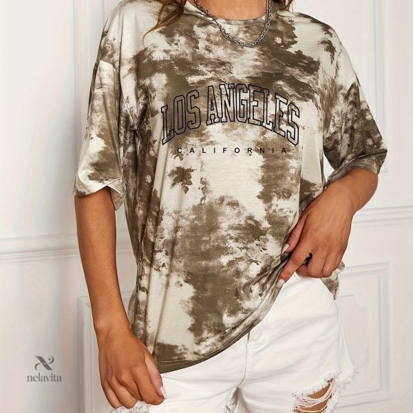 T-shirt ample avec motifs tie-dye uniques