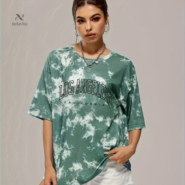 T-shirt ample avec impression tie-dye dynamique