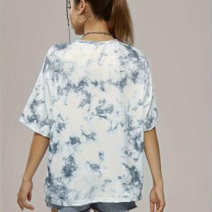T-shirt ample tie-dye au design coloré