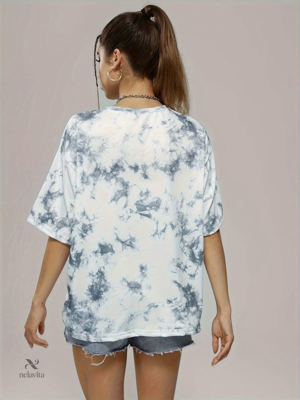 T-shirt ample tie-dye au design coloré