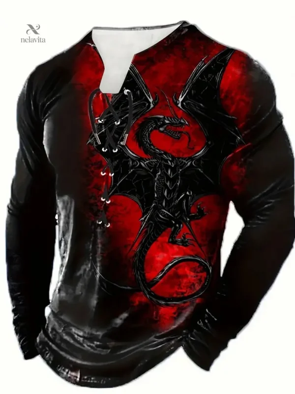 t-shirt-fantaisie-homme-a-lacets-haut-noir-et-rouge-motif-wra72w-1