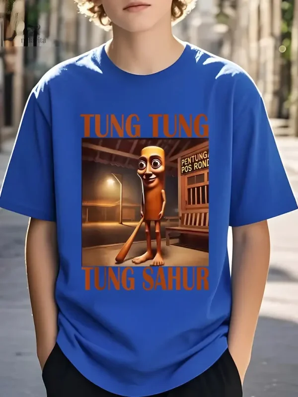 t-shirt-garcon-bleu-amusant-motif-cartoon-3d-tung-tung-sahur-1
