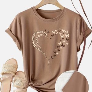 T-shirt Grande Taille Femme - Imprimé Coeur